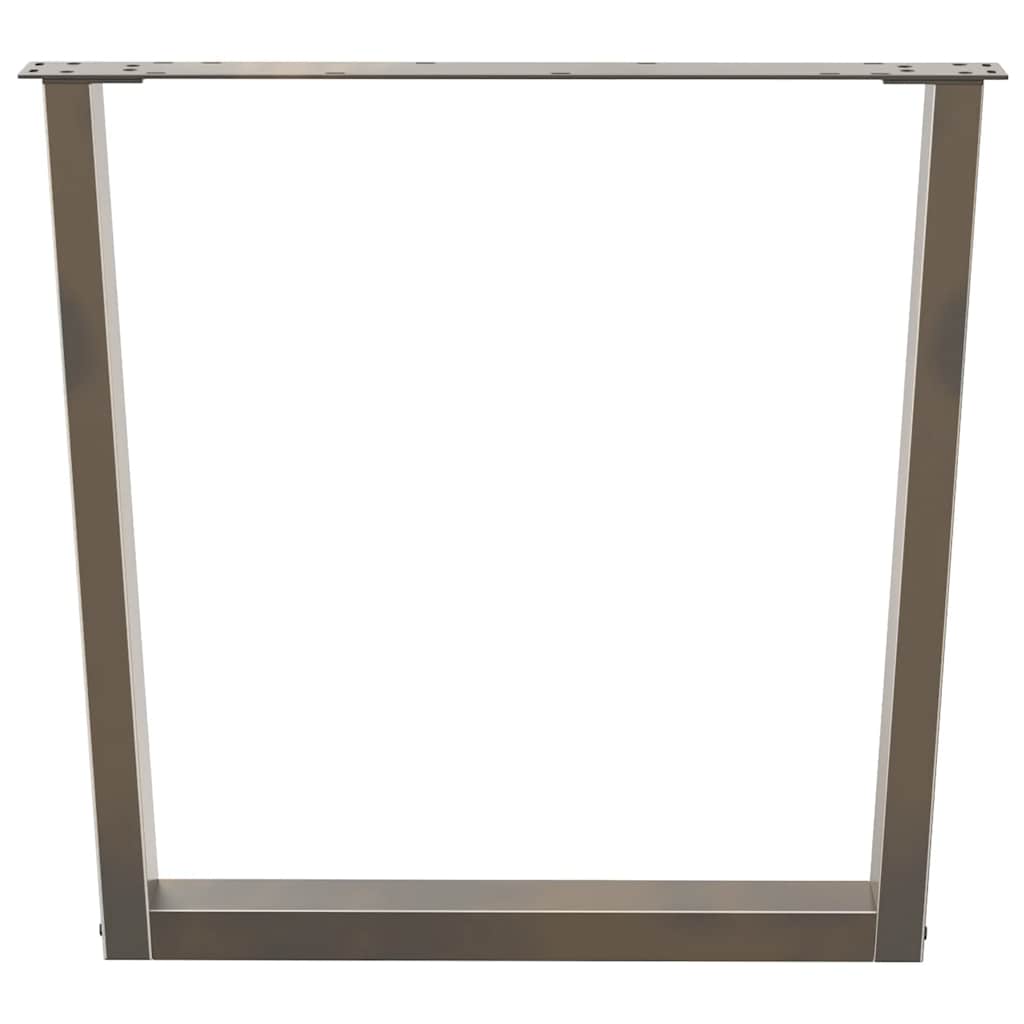 Gambe per Tavolo Pranzo a V 2pz Naturale 80x(72-73,3)cm Acciaio - homemem39