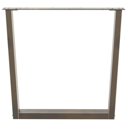 Gambe per Tavolo Pranzo a V 2pz Naturale 80x(72-73,3)cm Acciaio - homemem39