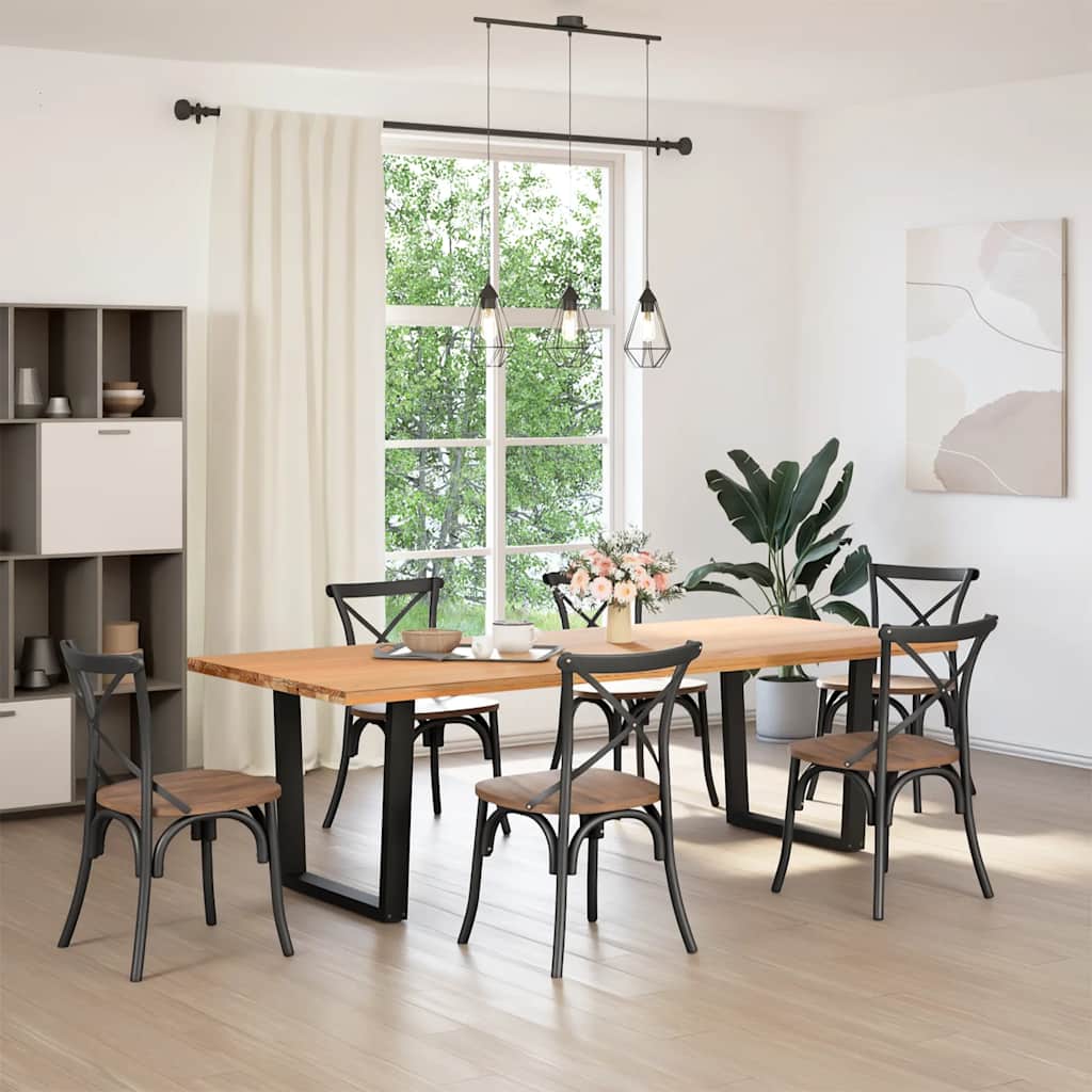 Gambe per Tavolo da Pranzo a V 2 pz Nero 90x(72-73,3)cm Acciaio - homemem39
