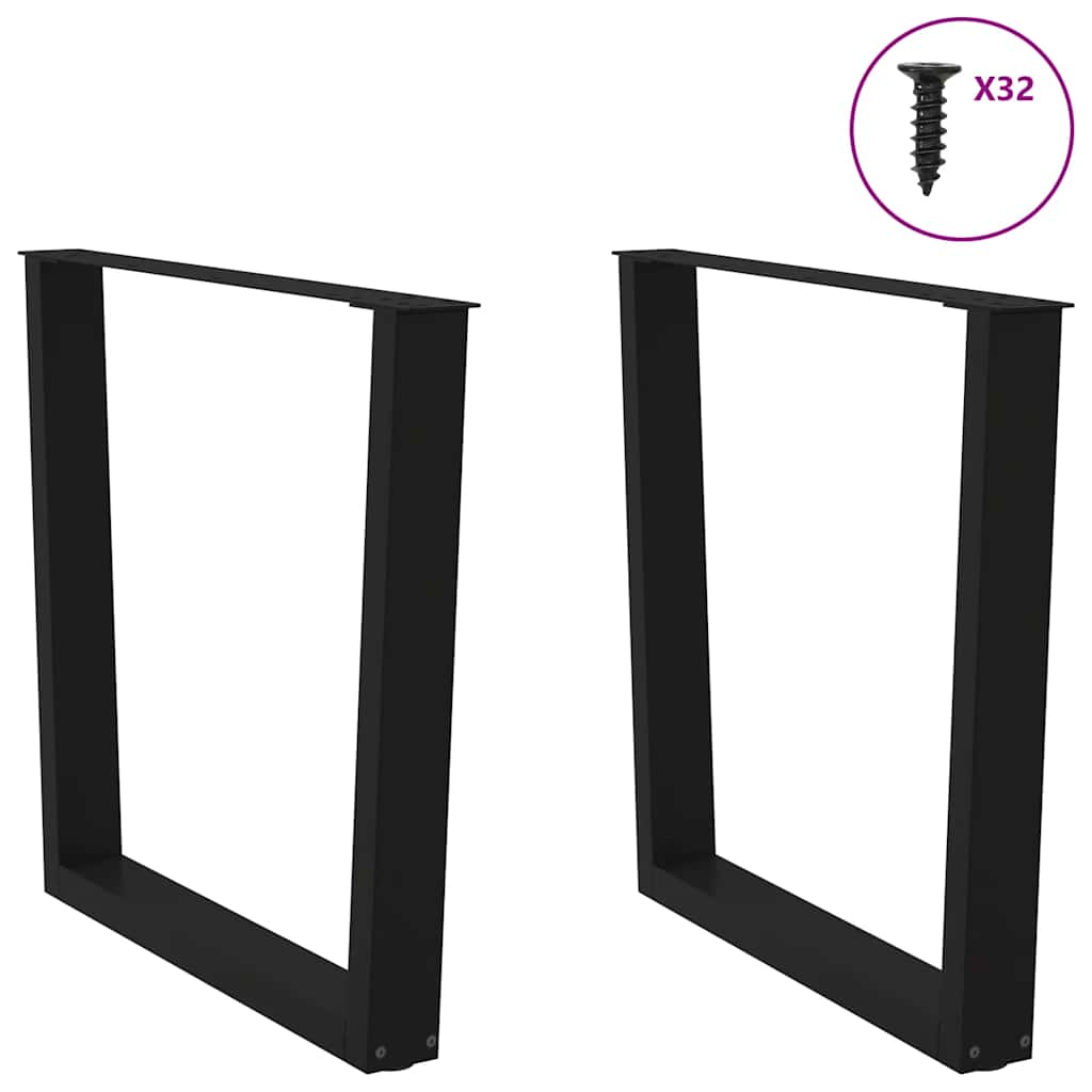 Gambe per Tavolo da Pranzo a V 2 pz Nero 90x(72-73,3)cm Acciaio - homemem39