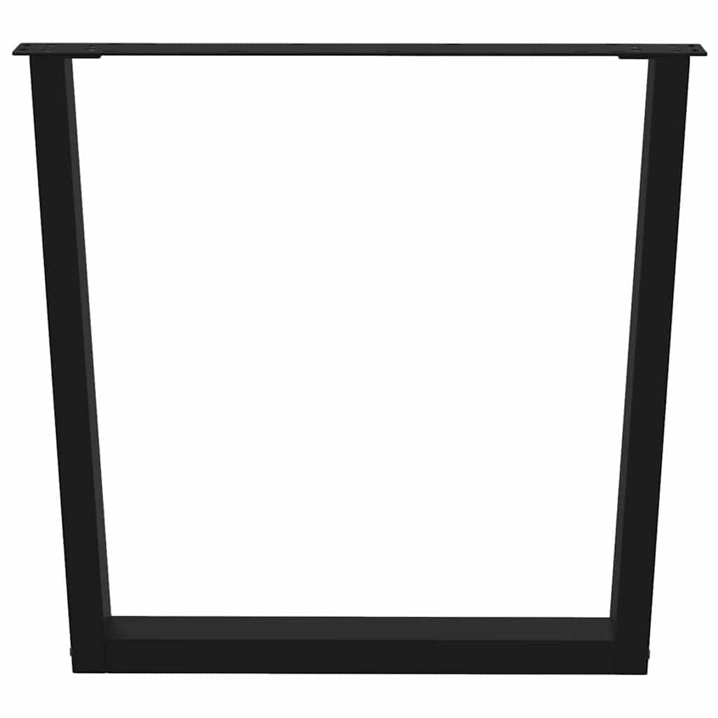Gambe per tavolo da pranzo forma V 2 pz nere 90x(72-73,3) cm