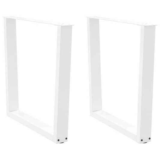 Gambe per Tavolo Pranzo a V 2 pz Bianco 90x(72-73,3)cm Acciaio - homemem39