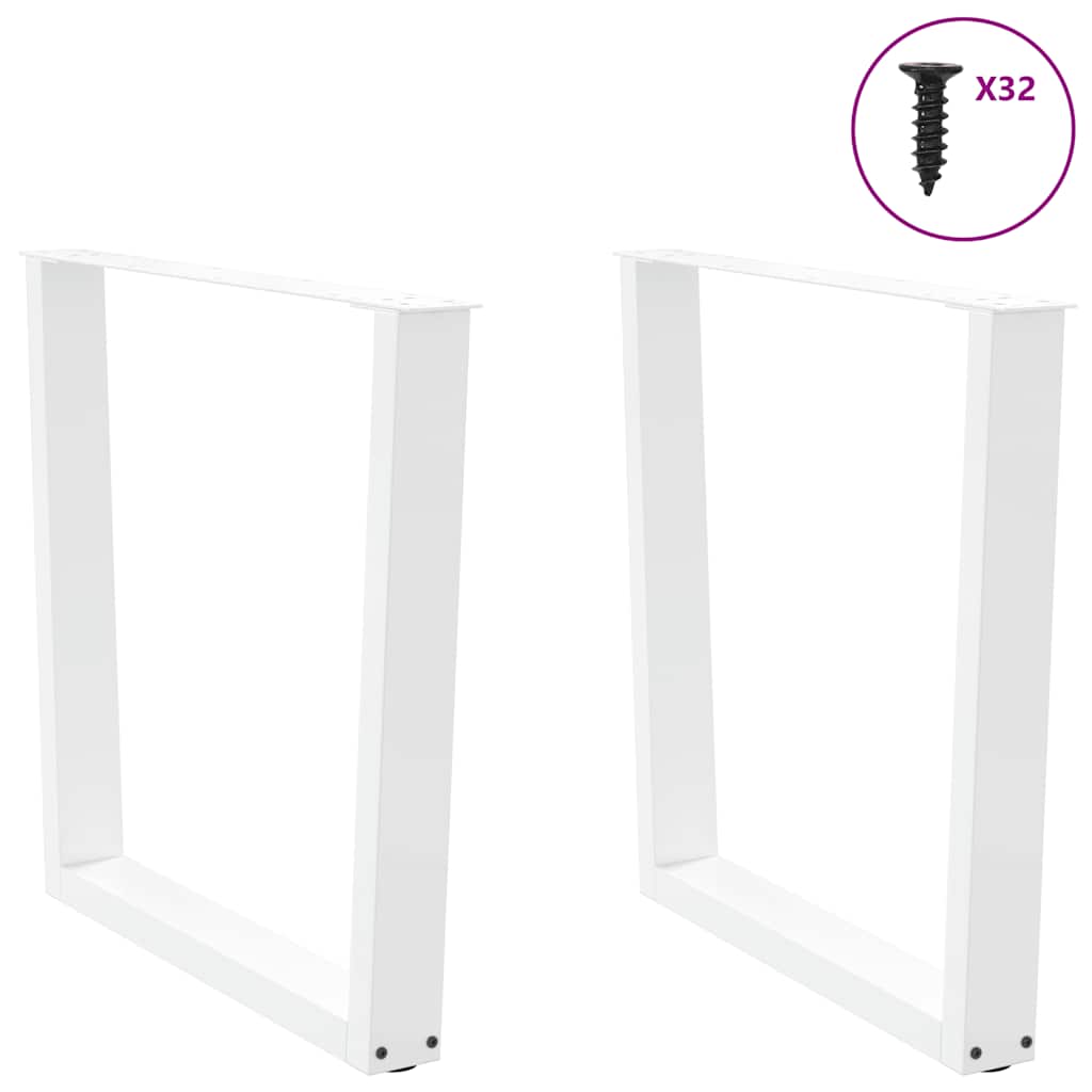 Gambe per Tavolo Pranzo a V 2 pz Bianco 90x(72-73,3)cm Acciaio - homemem39
