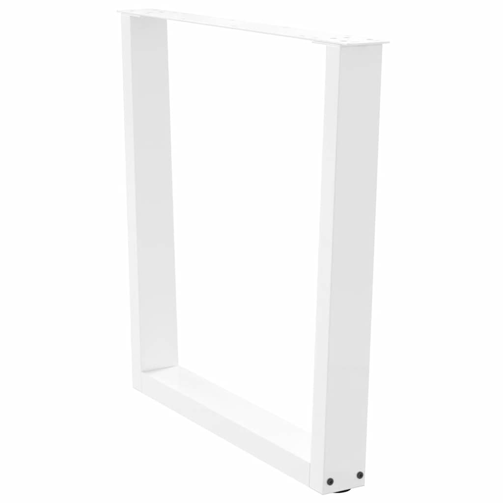 Gambe per Tavolo Pranzo a V 2 pz Bianco 90x(72-73,3)cm Acciaio - homemem39