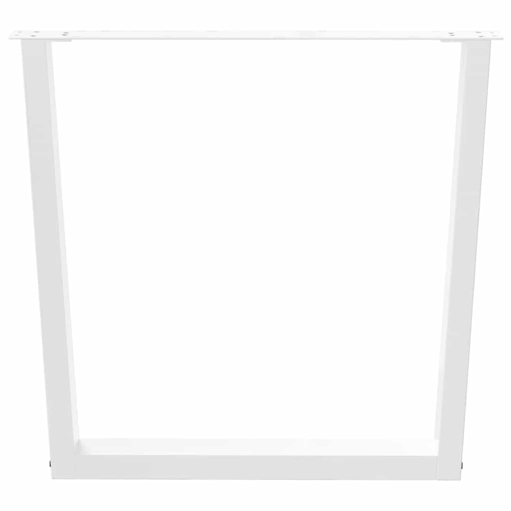 Gambe per Tavolo Pranzo a V 2 pz Bianco 90x(72-73,3)cm Acciaio - homemem39