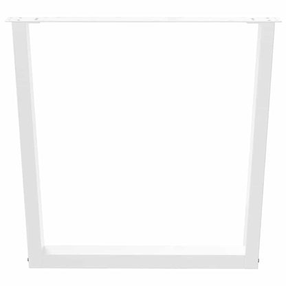 Gambe per Tavolo Pranzo a V 2 pz Bianco 90x(72-73,3)cm Acciaio - homemem39