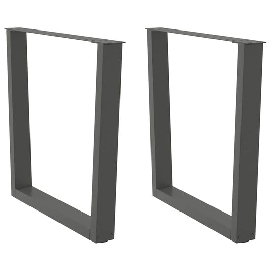 Gambe Tavolo Pranzo a V 2 pz Antracite 90x(72-73,3)cm Acciaio - homemem39