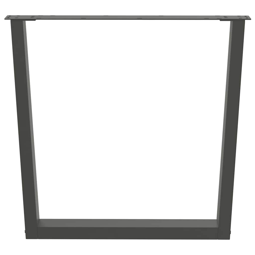 Gambe Tavolo Pranzo a V 2 pz Antracite 90x(72-73,3)cm Acciaio - homemem39