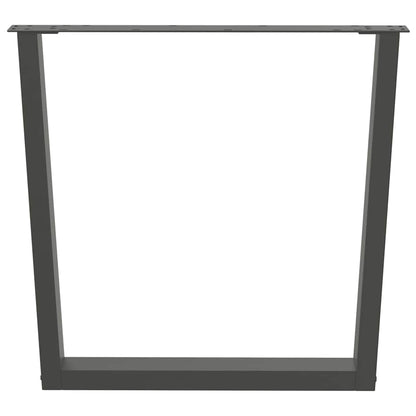 Gambe Tavolo Pranzo a V 2 pz Antracite 90x(72-73,3)cm Acciaio - homemem39