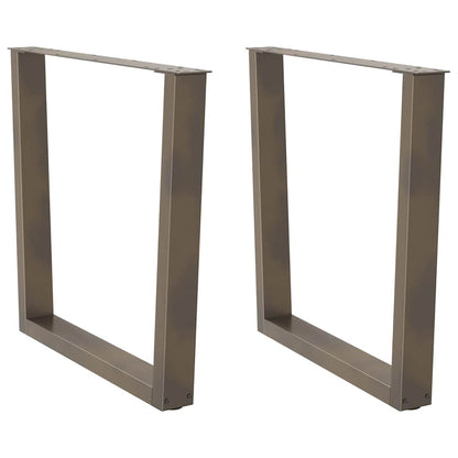 Gambe per Tavolo Pranzo a V 2pz Naturale 90x(72-73,3)cm Acciaio - homemem39