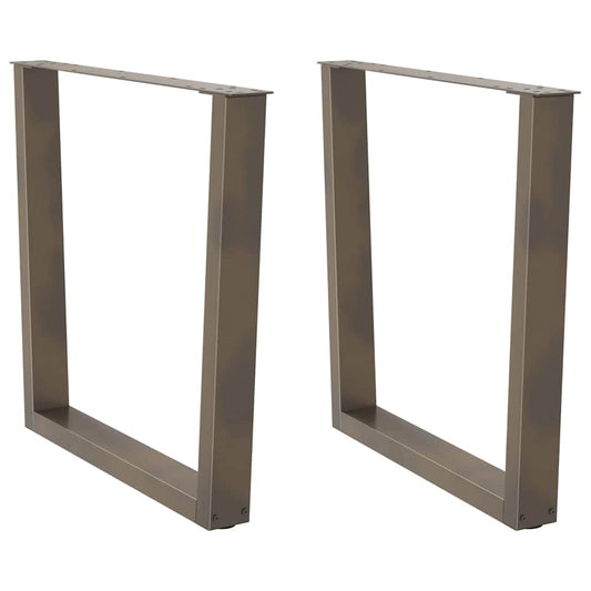 Gambe per Tavolo Pranzo a V 2pz Naturale 90x(72-73,3)cm Acciaio - homemem39
