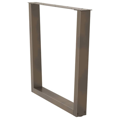Gambe per Tavolo Pranzo a V 2pz Naturale 90x(72-73,3)cm Acciaio - homemem39