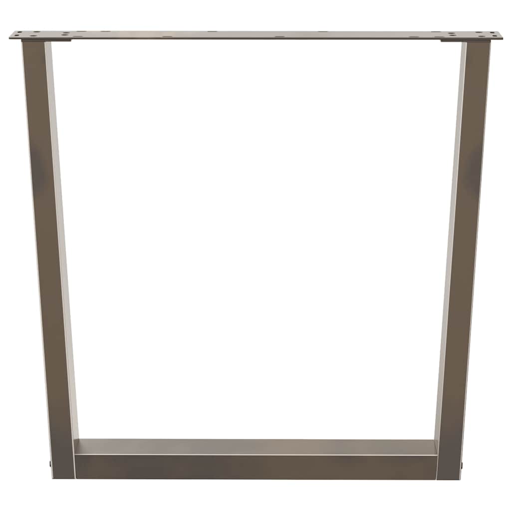 Gambe per Tavolo Pranzo a V 2pz Naturale 90x(72-73,3)cm Acciaio - homemem39