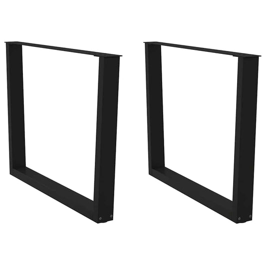 Gambe per Tavolo da Pranzo a V 2pz Nero 100x(72-73,3)cm Acciaio - homemem39