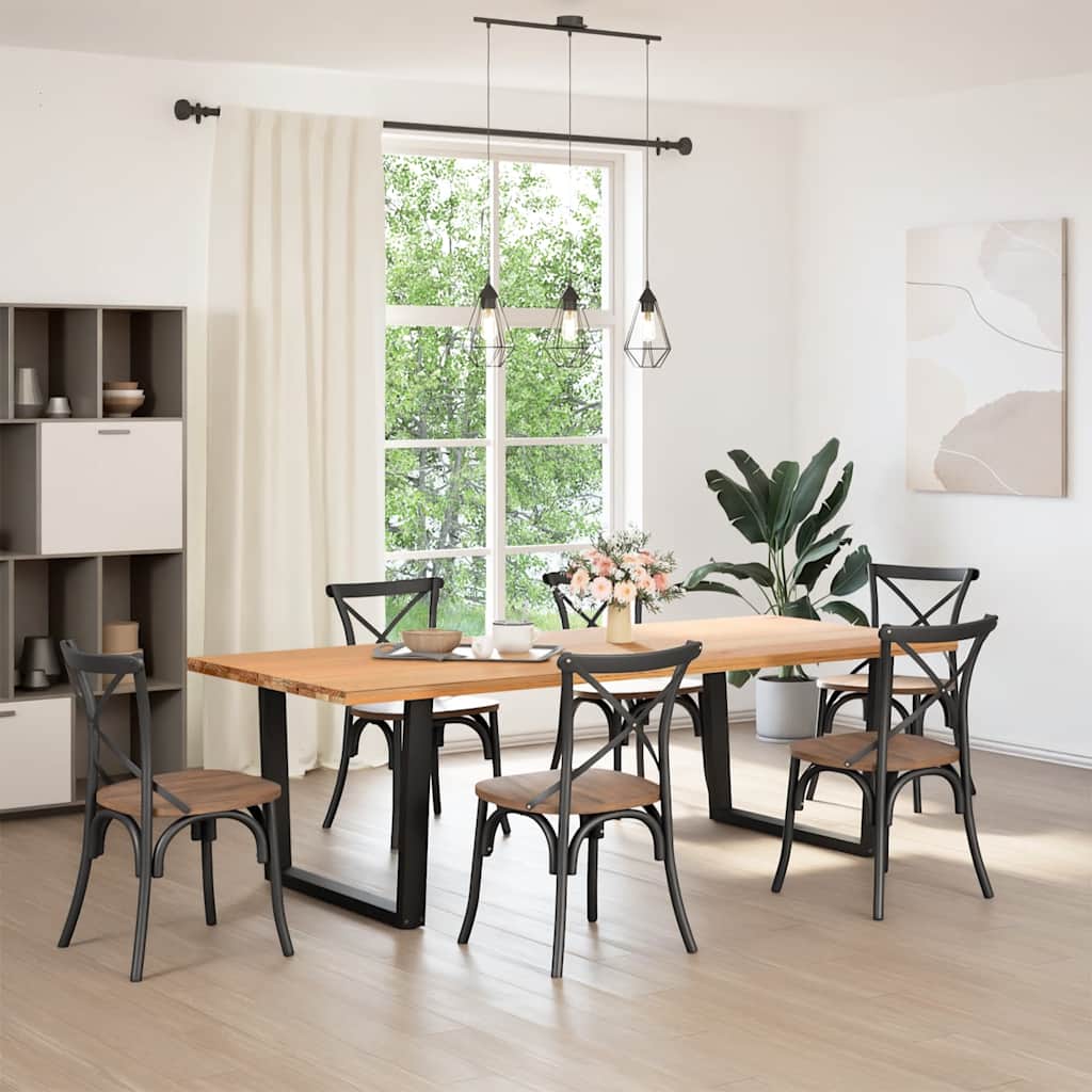 Gambe per Tavolo da Pranzo a V 2pz Nero 100x(72-73,3)cm Acciaio - homemem39