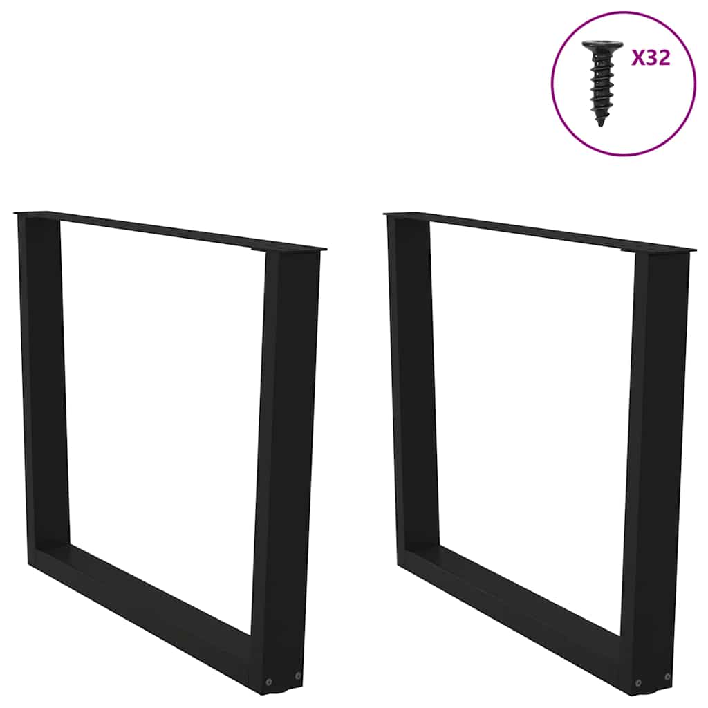 Gambe per Tavolo da Pranzo a V 2pz Nero 100x(72-73,3)cm Acciaio - homemem39
