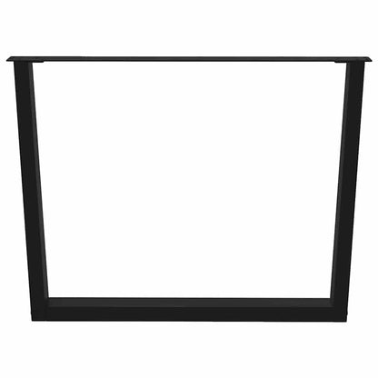 Gambe per tavolo da pranzo forma V 2 pz nere 100x(72-73,3) cm
