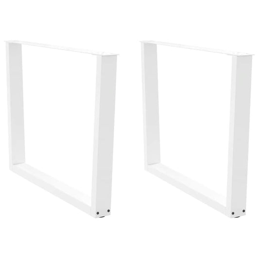 Gambe per Tavolo Pranzo a V 2 pz Bianco 100x(72-73,3)cm Acciaio - homemem39