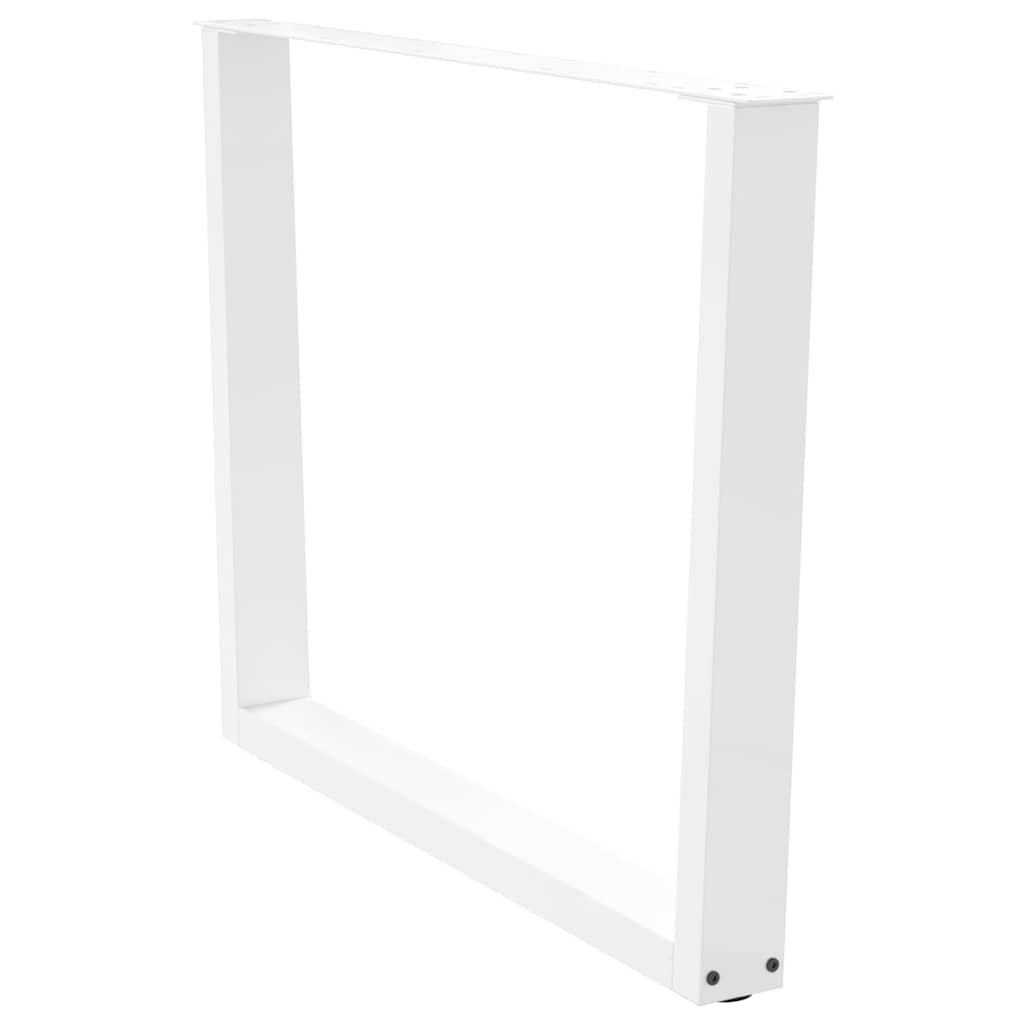 Gambe per Tavolo Pranzo a V 2 pz Bianco 100x(72-73,3)cm Acciaio - homemem39