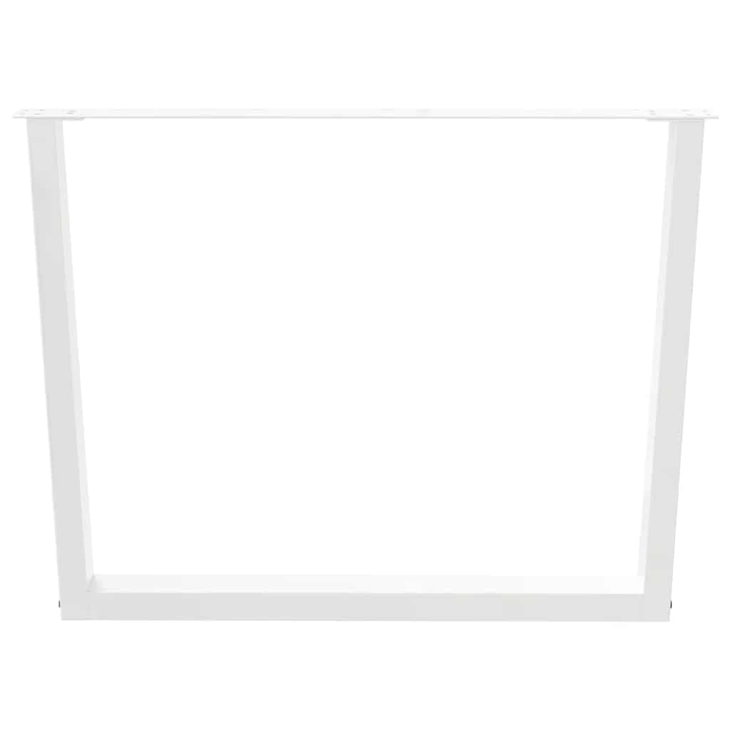 Gambe per Tavolo Pranzo a V 2 pz Bianco 100x(72-73,3)cm Acciaio - homemem39