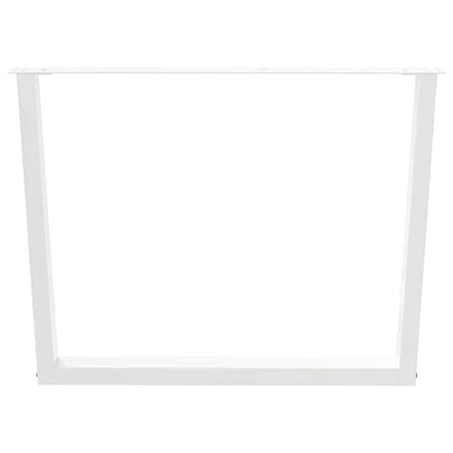 Gambe per Tavolo Pranzo a V 2 pz Bianco 100x(72-73,3)cm Acciaio - homemem39