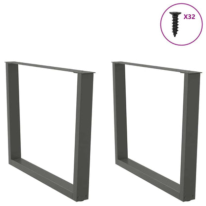 Gambe Tavolo Pranzo a V 2 pz Antracite 100x(72-73,3)cm Acciaio - homemem39
