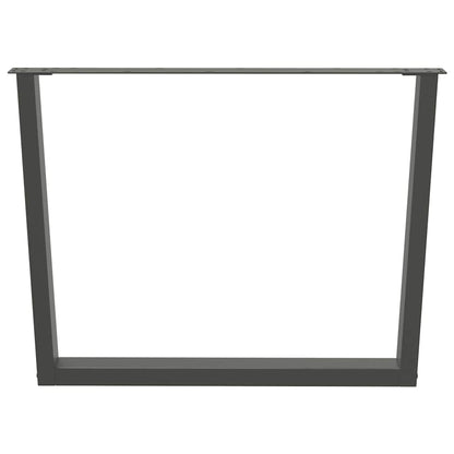 Gambe Tavolo Pranzo a V 2 pz Antracite 100x(72-73,3)cm Acciaio - homemem39