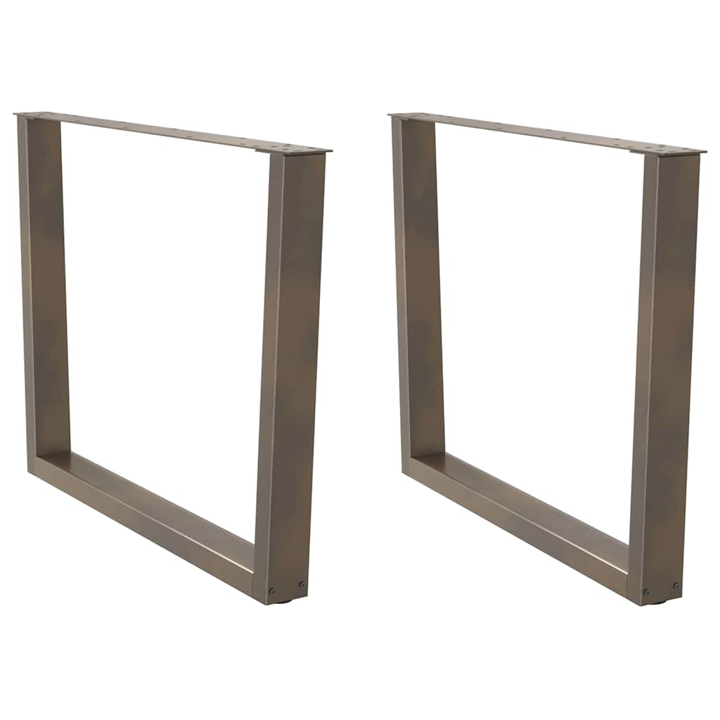 Gambe Tavolo Pranzo a V 2 pz Naturale 100x(72-73,3)cm Acciaio - homemem39