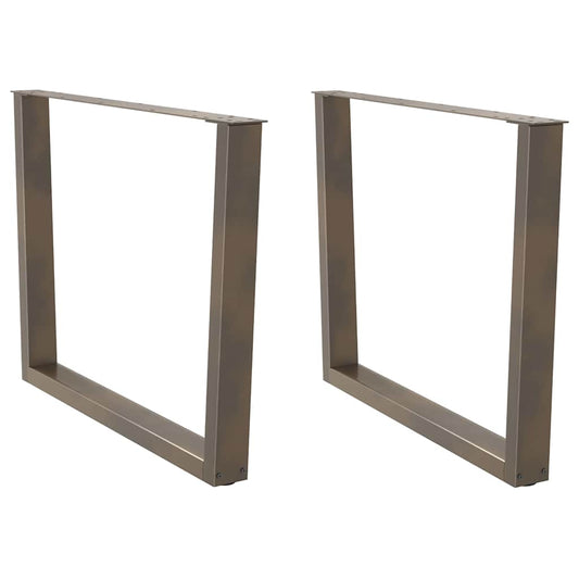 Gambe Tavolo Pranzo a V 2 pz Naturale 100x(72-73,3)cm Acciaio - homemem39