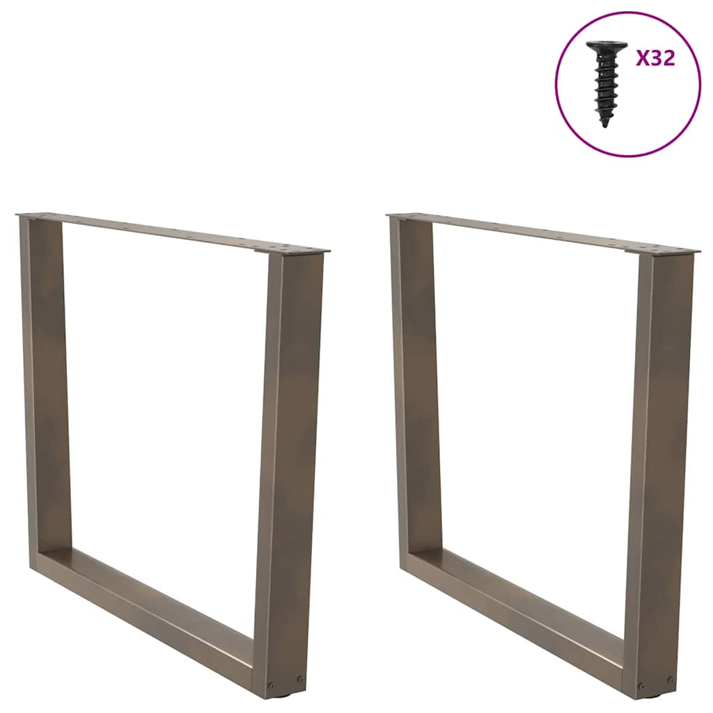 Gambe Tavolo Pranzo a V 2 pz Naturale 100x(72-73,3)cm Acciaio - homemem39