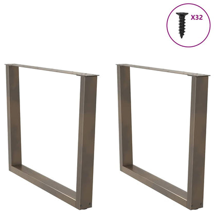 Gambe tavolo da pranzo forma V 2 pz naturale 100x(72-73,3) cm