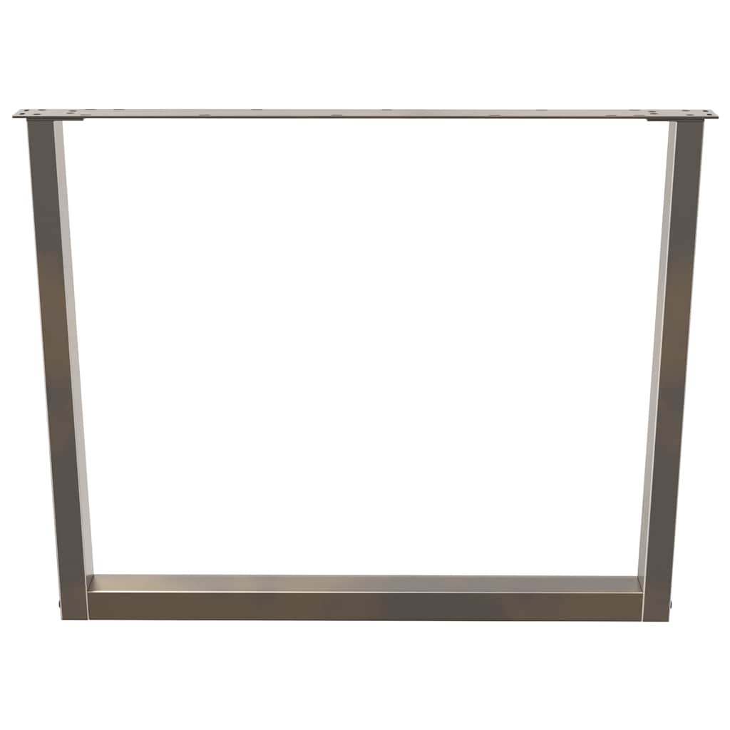Gambe Tavolo Pranzo a V 2 pz Naturale 100x(72-73,3)cm Acciaio - homemem39