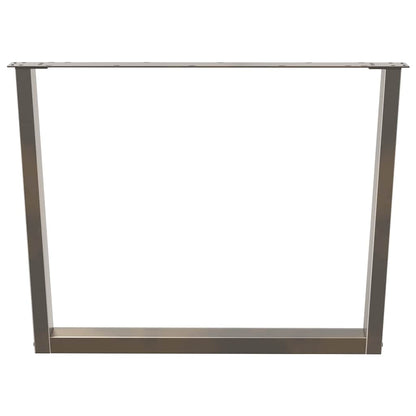 Gambe Tavolo Pranzo a V 2 pz Naturale 100x(72-73,3)cm Acciaio - homemem39