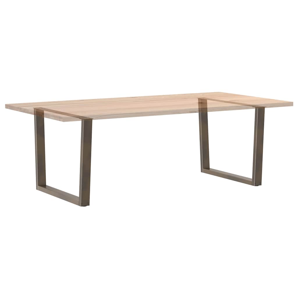 Gambe Tavolo Pranzo a V 2 pz Naturale 100x(72-73,3)cm Acciaio - homemem39