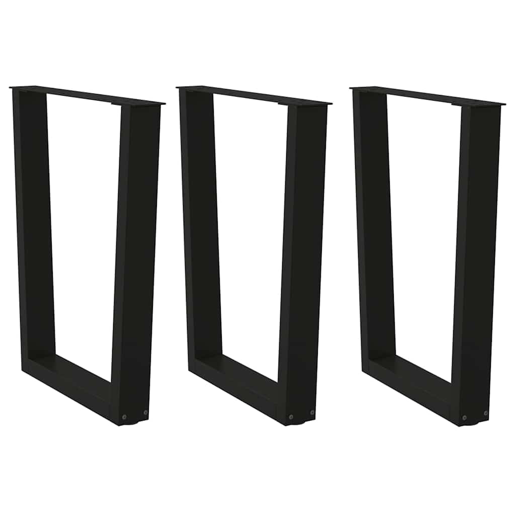 Gambe per Tavolo da Pranzo a V 3 pz Nero 70x(72-73,3)cm Acciaio - homemem39