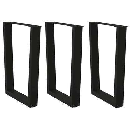 Gambe per Tavolo da Pranzo a V 3 pz Nero 70x(72-73,3)cm Acciaio - homemem39