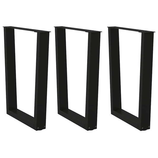 Gambe per Tavolo da Pranzo a V 3 pz Nero 70x(72-73,3)cm Acciaio - homemem39