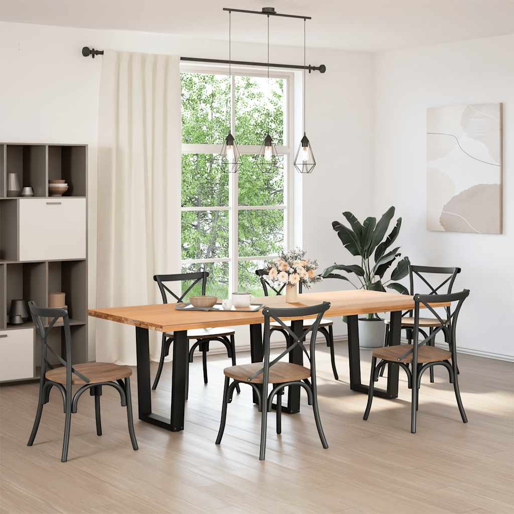 Gambe per Tavolo da Pranzo a V 3 pz Nero 70x(72-73,3)cm Acciaio - homemem39