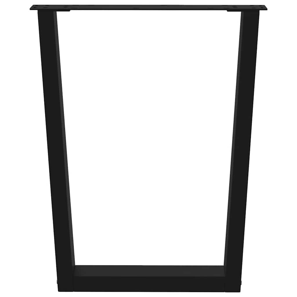 Gambe per tavolo da pranzo forma V 3 pz nere 70x(72-73,3) cm