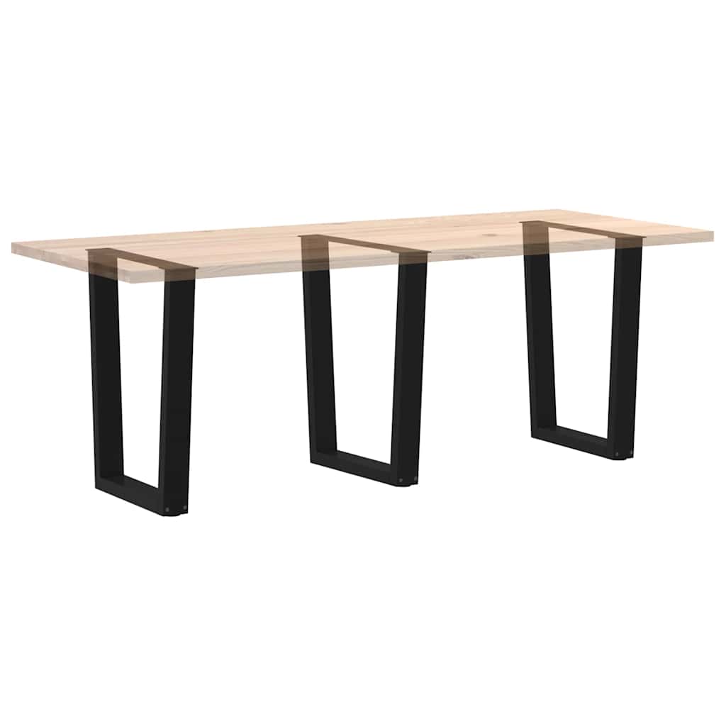 Gambe per tavolo da pranzo forma V 3 pz nere 70x(72-73,3) cm