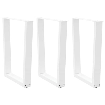 Gambe per Tavolo Pranzo a V 3 pz Bianco 70x(72-73,3)cm Acciaio - homemem39