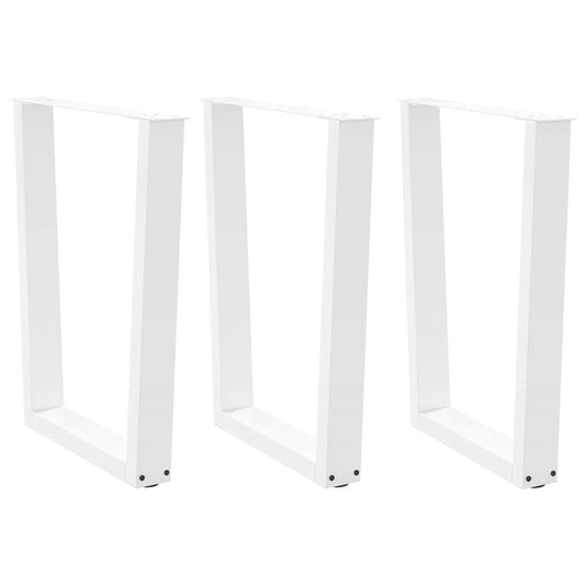 Gambe per Tavolo Pranzo a V 3 pz Bianco 70x(72-73,3)cm Acciaio - homemem39