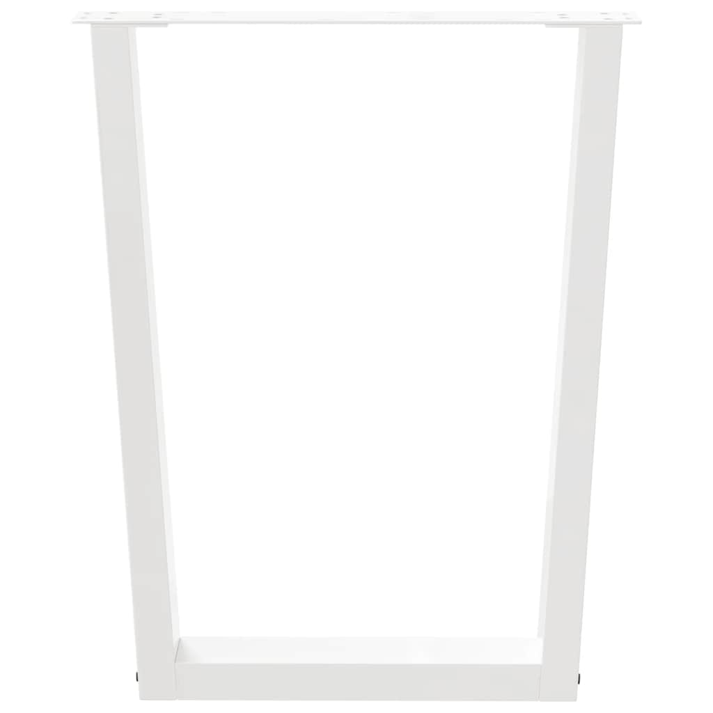 Gambe per Tavolo Pranzo a V 3 pz Bianco 70x(72-73,3)cm Acciaio - homemem39