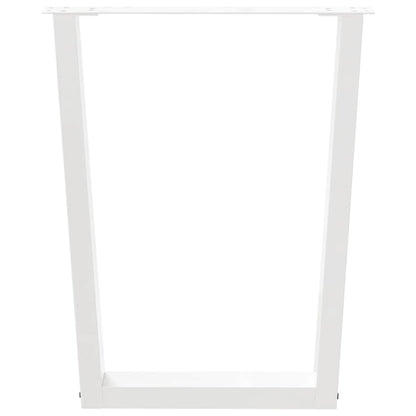 Gambe per Tavolo Pranzo a V 3 pz Bianco 70x(72-73,3)cm Acciaio - homemem39