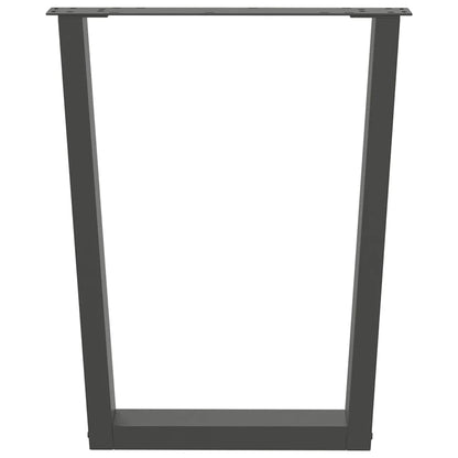 Gambe Tavolo Pranzo a V 3 pz Antracite 70x(72-73,3)cm Acciaio - homemem39