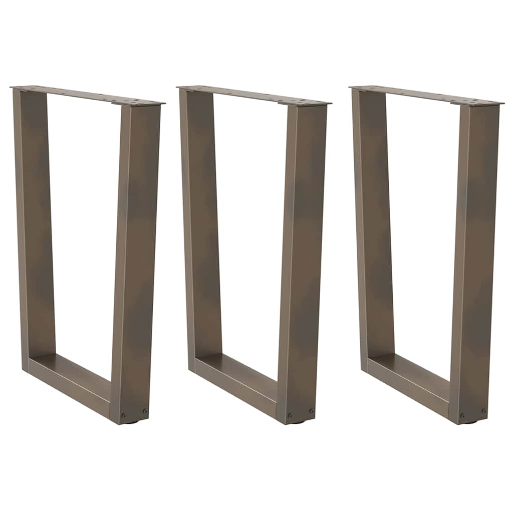 Gambe per Tavolo Pranzo a V 3pz Naturale 70x(72-73,3)cm Acciaio - homemem39
