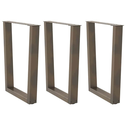 Gambe per Tavolo Pranzo a V 3pz Naturale 70x(72-73,3)cm Acciaio - homemem39