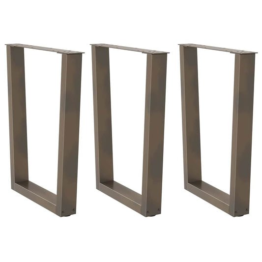 Gambe per Tavolo Pranzo a V 3pz Naturale 70x(72-73,3)cm Acciaio - homemem39