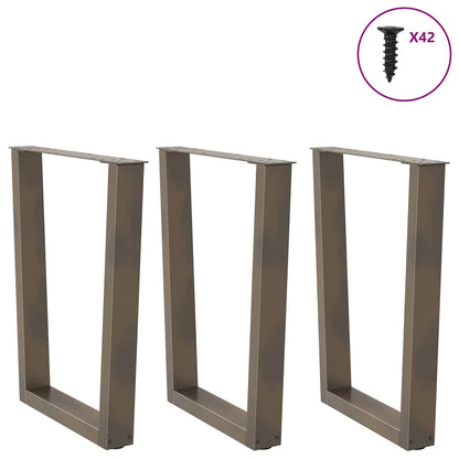 Gambe per Tavolo Pranzo a V 3pz Naturale 70x(72-73,3)cm Acciaio - homemem39