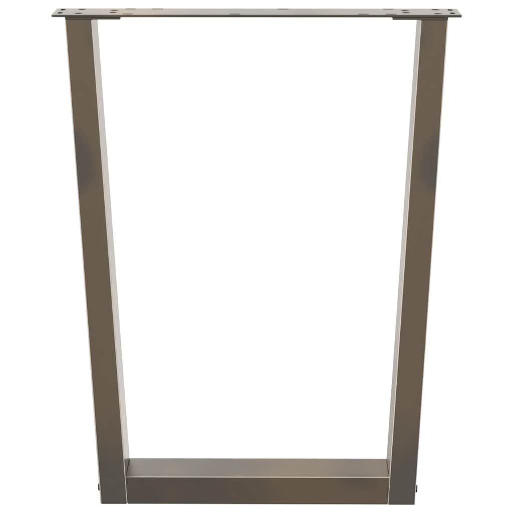Gambe per Tavolo Pranzo a V 3pz Naturale 70x(72-73,3)cm Acciaio - homemem39